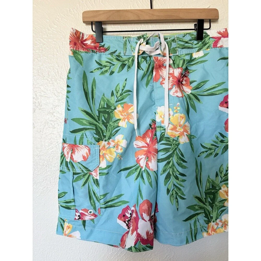 Merona Men's Multicolor Floral Print Swim Shorts  Size Medium